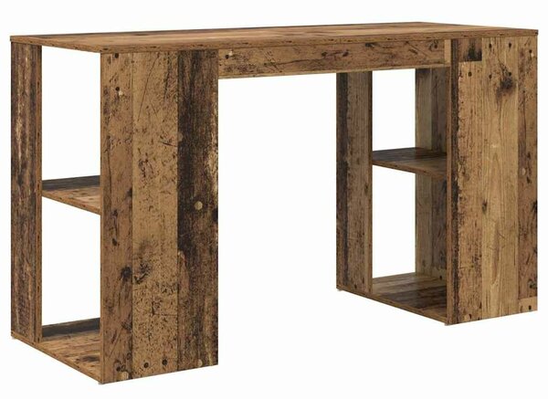 VidaXL Íróasztal tárolóval Régi fa 130 x 50.5 x 75 cm Faanyag