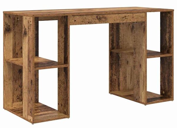 VidaXL Íróasztal tárolóval Régi fa 130 x 50.5 x 75 cm Faanyag