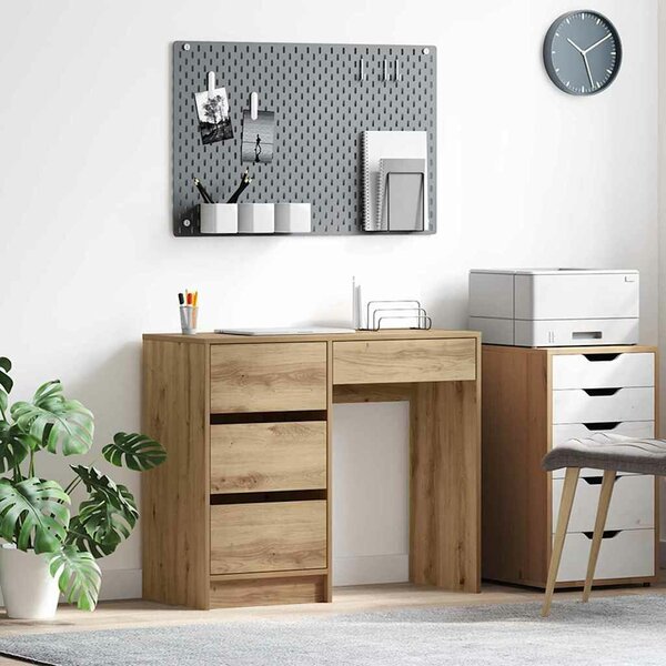 VidaXL Asztal fiókkal Artisan tölgy 90 x 37.5 x 75 cm Faanyag