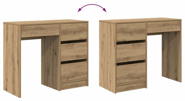 VidaXL Asztal fiókkal Artisan tölgy 90 x 37.5 x 75 cm Faanyag