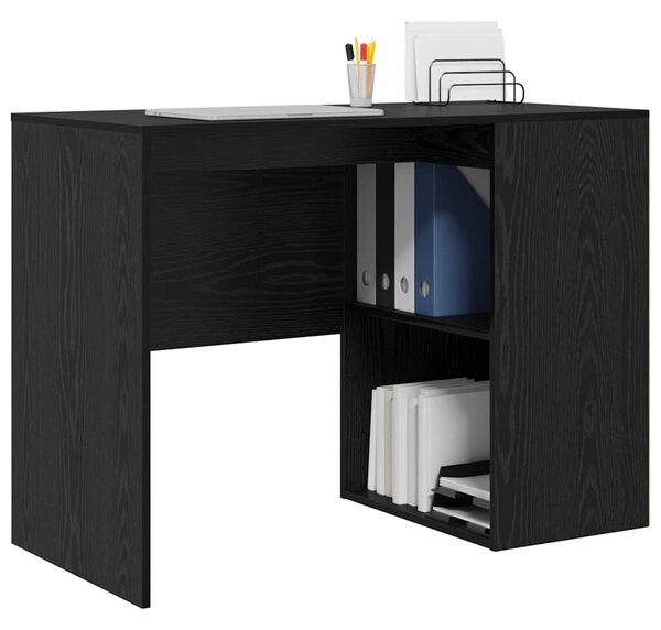 VidaXL Íróasztal polcokkal Musta tammi 102 x 50 x 75 cm Faanyag