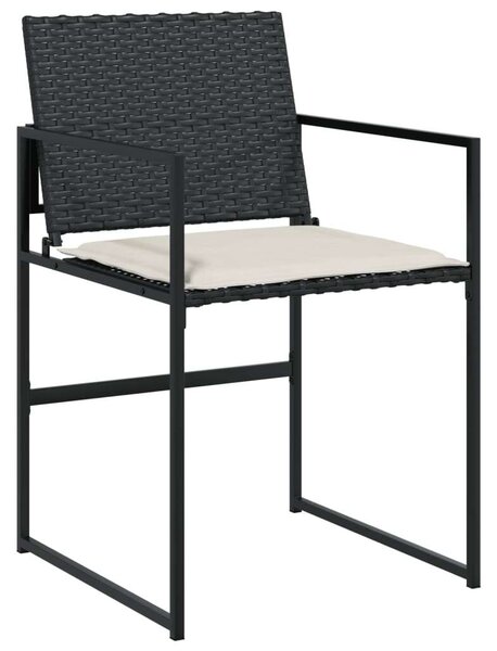 VidaXL 5 részes Kerti Étkezőgarnitúra - Fekete Polyrattan