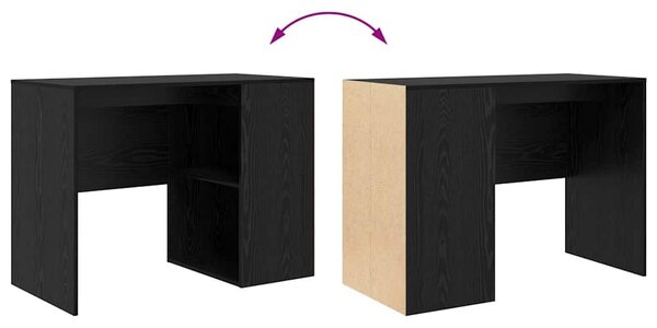 VidaXL Íróasztal polcokkal Musta tammi 102 x 50 x 75 cm Faanyag