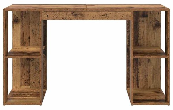VidaXL Íróasztal tárolóval Régi fa 130 x 50.5 x 75 cm Faanyag