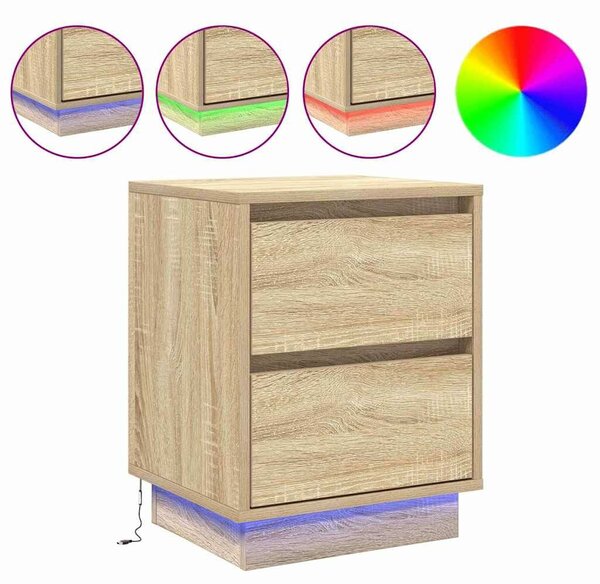VidaXL Éjjeliszekrény 2 pcs Sonoma tölgy 39 x 34,5 x 50 cm Faanyag