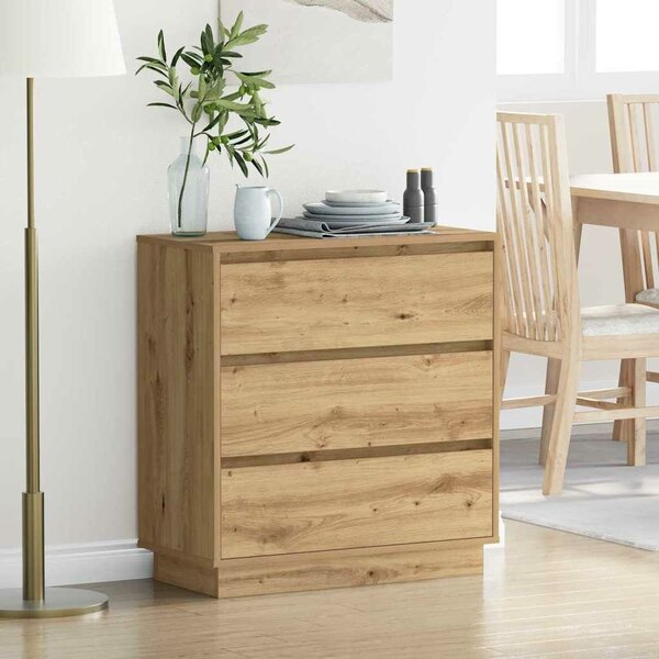 VidaXL Éjjeliszekrény Artisan tölgy 71 x 34,5 x 75 cm Faanyag