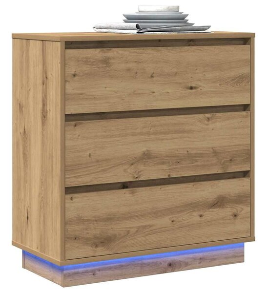 VidaXL Éjjeliszekrény Artisan tölgy 71 x 34,5 x 75 cm Faanyag