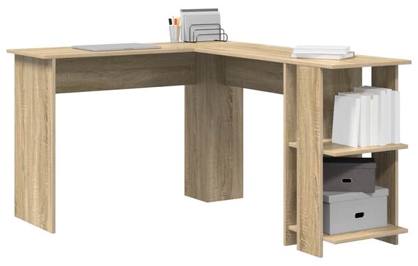 VidaXL Sarokíróasztal Sonoma tölgy 140 x 113,5 x 75 cm Faanyag