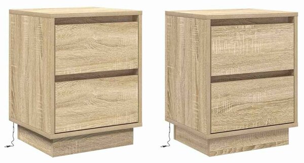 VidaXL Éjjeliszekrény 2 pcs Sonoma tölgy 39 x 34,5 x 50 cm Faanyag