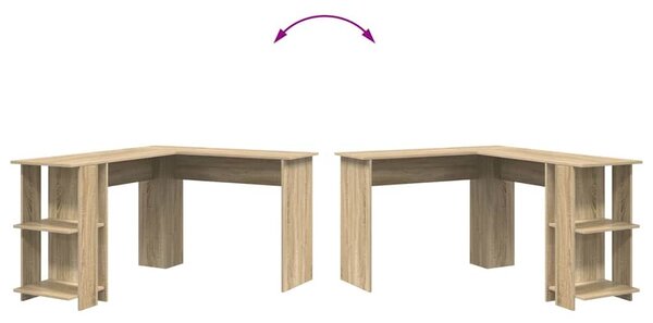 VidaXL Sarokíróasztal Sonoma tölgy 140 x 113,5 x 75 cm Faanyag