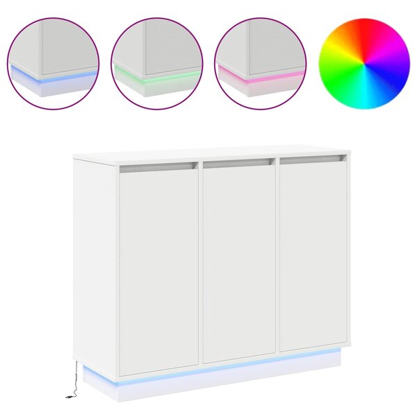 VidaXL LED tálaló Fehér 90 x 32 x 75 cm Szerelt Fa