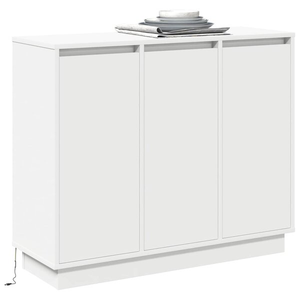VidaXL LED tálaló Fehér 90 x 32 x 75 cm Szerelt Fa