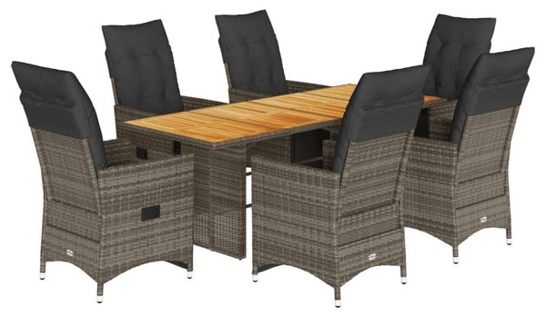 VidaXL Polyrattan Kerti Bútor - 7 Részes Bisztrókészlet
