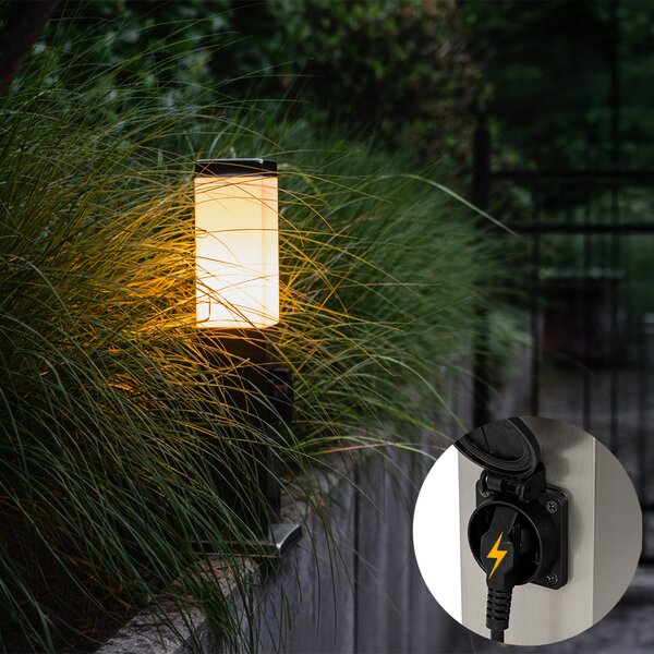 Modern kültéri lámpa 45 cm acél foglalattal IP44 - Malios