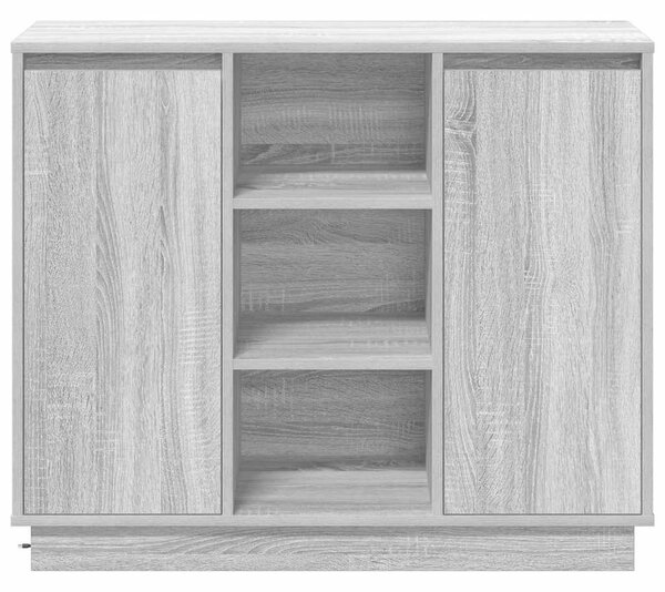 VidaXL LED tálaló Szürke Sonoma 90 x 32 x 75 cm Szerelt Fa