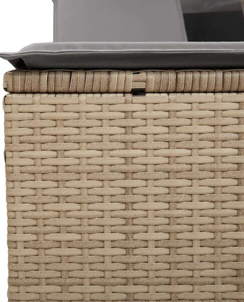 VidaXL Dupla Napozóágy - PE Rattan - 200cm