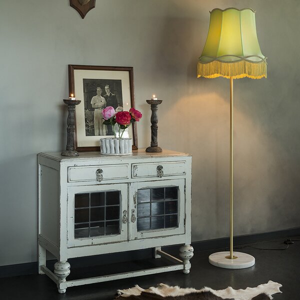 Selyem lámpabúra zöld 45 cm - Granny