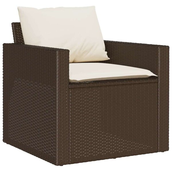 VidaXL 6 részes barna polyrattan kerti ülőgarnitúra párnával