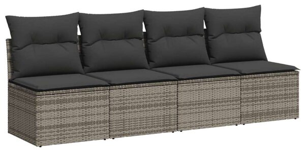 Polyrattan Kerti Ülőgarnitúra - 10 részes - Szürke