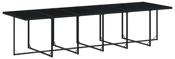 VidaXL Polyrattan Kerti Étkezőgarnitúra - 17 részes - Fekete