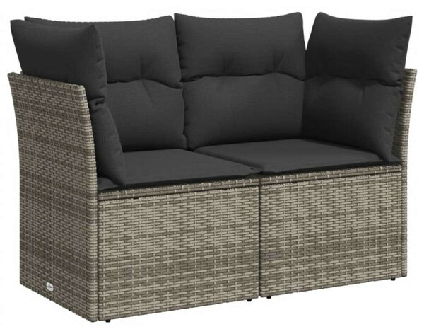 Polyrattan Kerti Ülőgarnitúra - 10 részes - Szürke