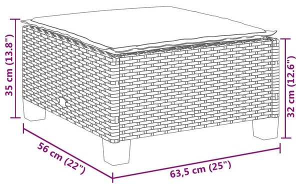 VidaXL 8 részes Kerti Ülőgarnitúra - Fekete Polyrattan