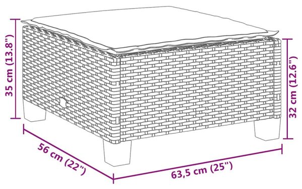 VidaXL Polyrattan Kerti Ülőgarnitúra - 6 részes - Fekete