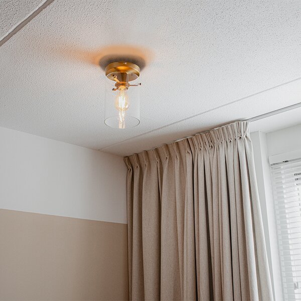 Modern mennyezeti lámpa bronz üveggel - Dome