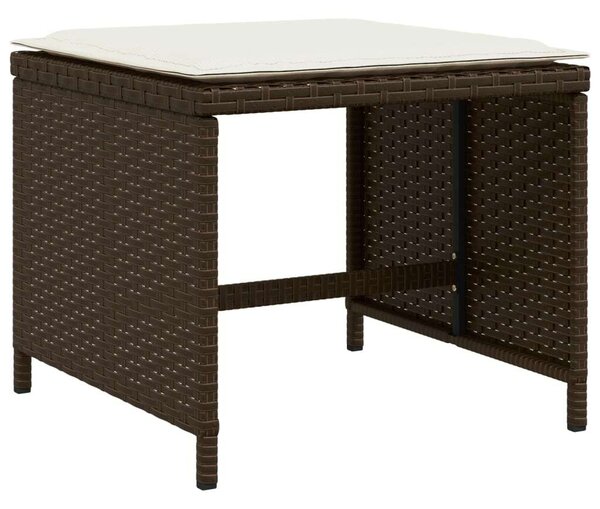 Polyrattan Kerti Étkezőgarnitúra - 9 részes - Barna