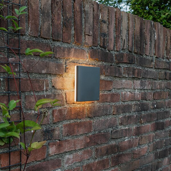 Design fali lámpa szürke alumínium 15 cm LED-del 9W - Skyf