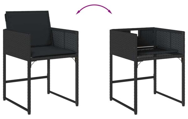 VidaXL 13 részes fekete polyrattan kerti ülőgarnitúra párnákkal