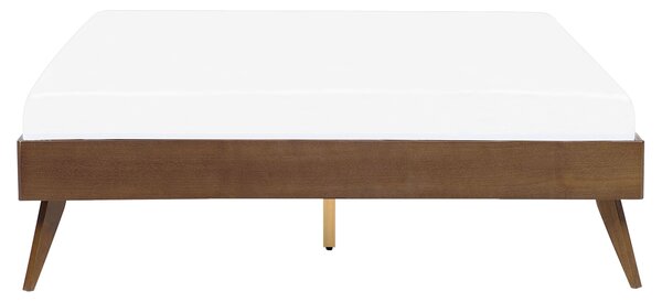 Fejtámla nélküli ágy BERRIC 160 x 200 cm Sötét kőris