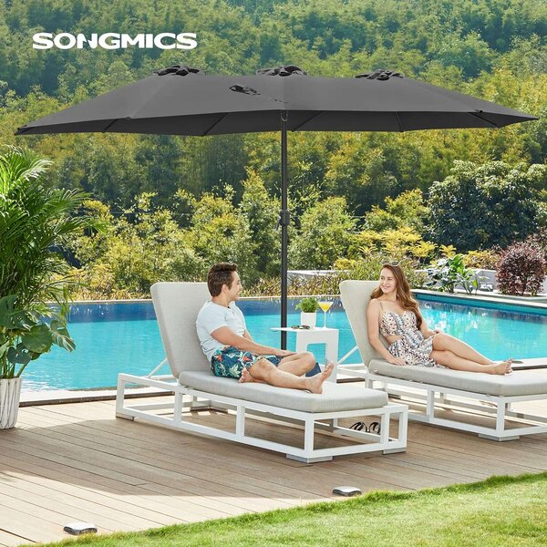 SONGMICS Dupla Kerti Napernyő - 460x270 cm, Szürke