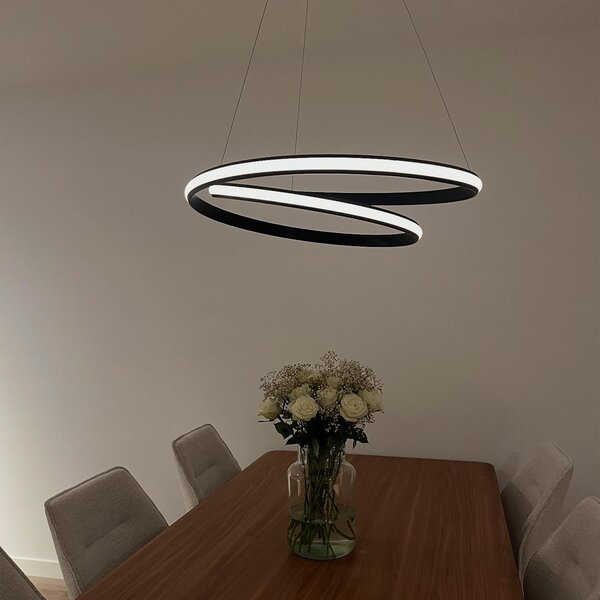 Modern függőlámpa fekete 74 cm LED-del - Rowan