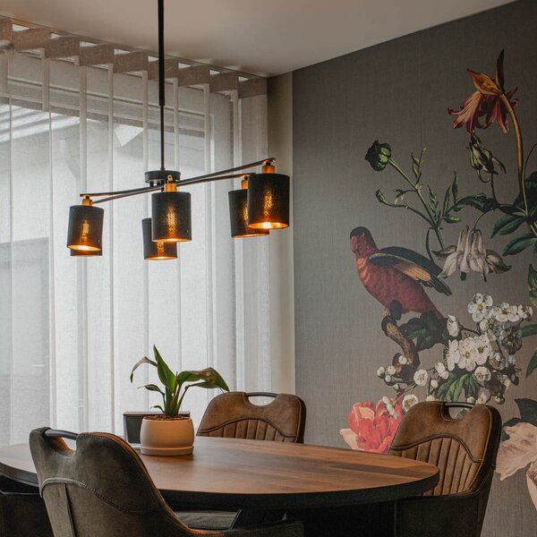 Modern fekete lógólámpa állítható 6 lámpás - Lofty