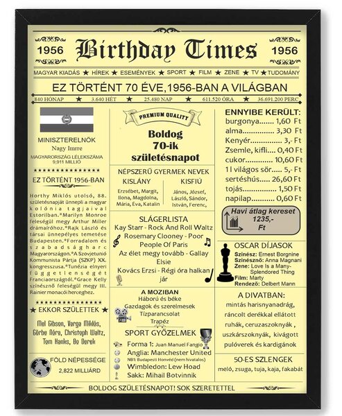 Születésnapi újság - 1956 - dekortábla