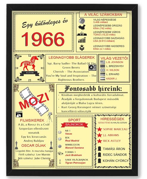 Egy különleges év - 1966 - dekortábla