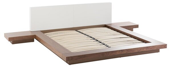 Ágy LED világítással ZEN 160 x 200 cm Barna kőris