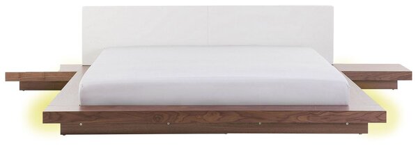 Ágy LED világítással ZEN 180 x 200 cm Barna kőris