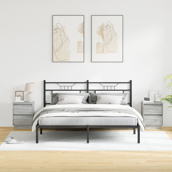 Éjjeli Szekrények LED Világítással 2 db Szürke Sonoma 39x34.5x50 cm