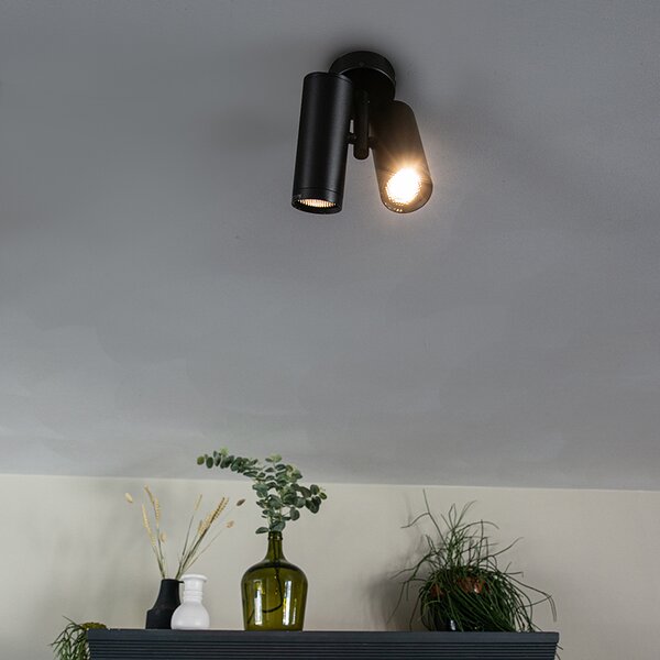 Design spotlámpa fekete 2 lámpás - Scopio Honey