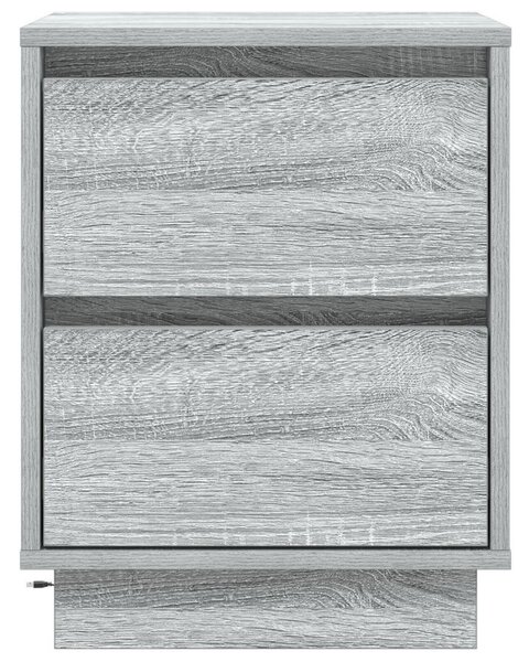Éjjeli Szekrények LED Világítással 2 db Szürke Sonoma 39x34.5x50 cm