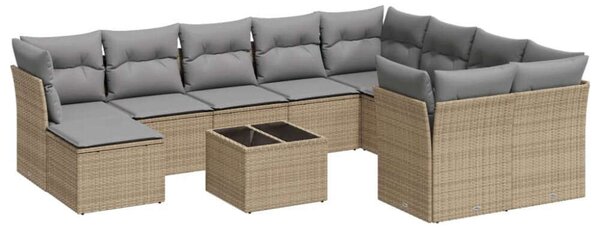 VidaXL Polyrattan Kerti Ülőgarnitúra - 11 részes - Bézs