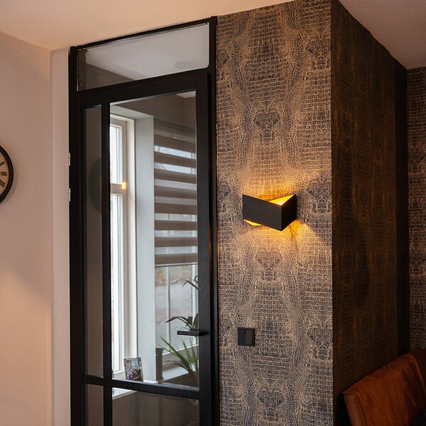 Design fali lámpa fekete arannyal - Fold
