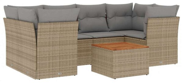 VidaXL Polyrattan Kerti Ülőgarnitúra - 7 részes, Bézs