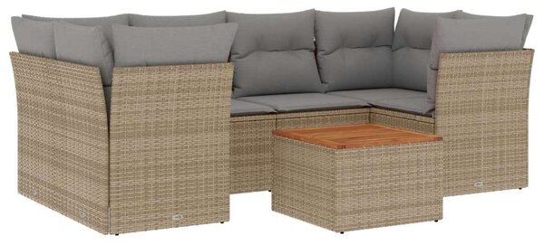 VidaXL Polyrattan Kerti Ülőgarnitúra - 7 részes, Bézs