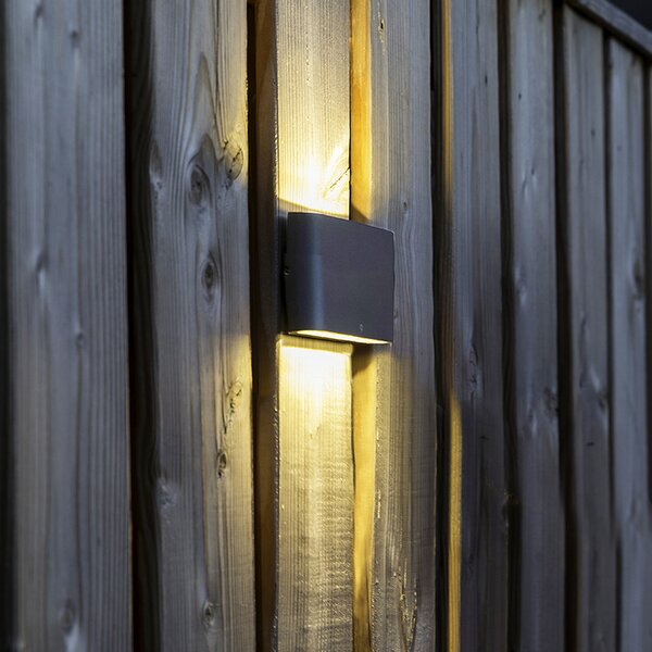 Sötétszürke kültéri fali lámpa 17,5 cm LED-del IP65 - Batt