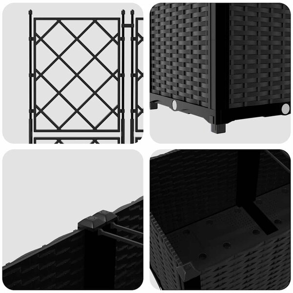 VidaXL Kerti cserép 5 pcs Fekete 120 x 120 x 143 cm Acél