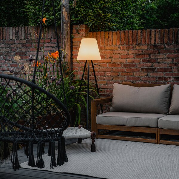 Modern kültéri állólámpa fekete IP44 LED-del, napelemes - Virginia