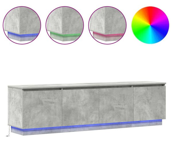 TV szekrény LED beton szürke 180x38x49 cm műgyanta